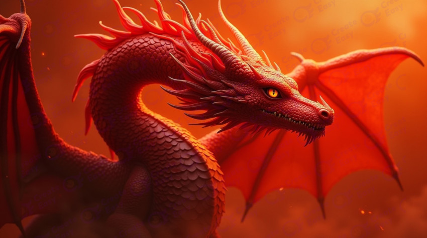 majestic red dragon