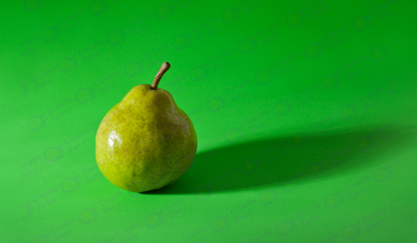 Green Pear And Green Background