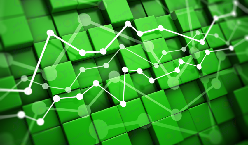 Glowing green network Plexus structure color texture background