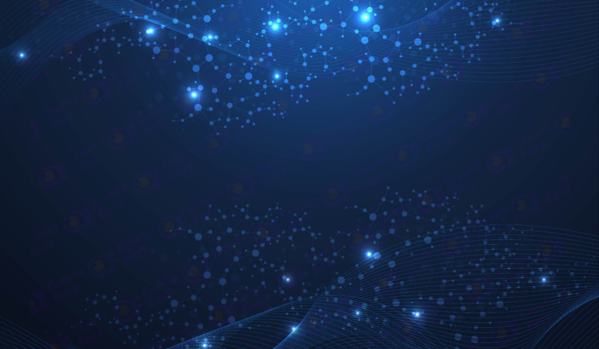 Molecular structure with glowing effect background