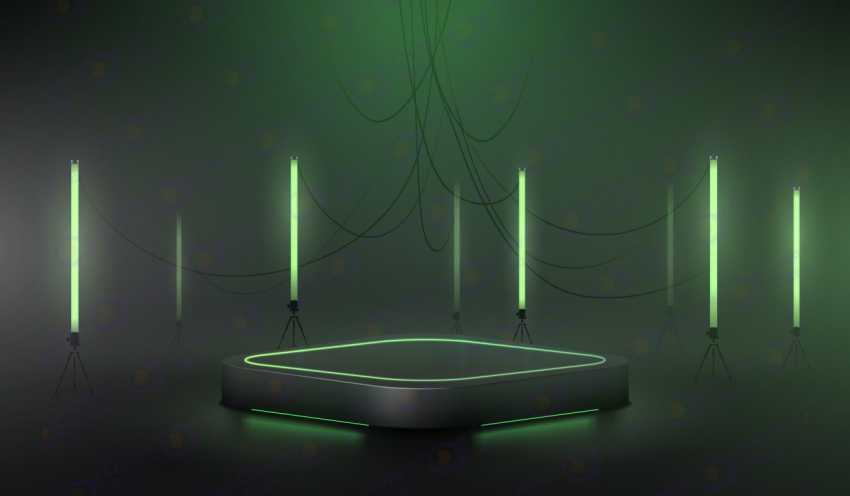 Green Neon Podium color texture background
