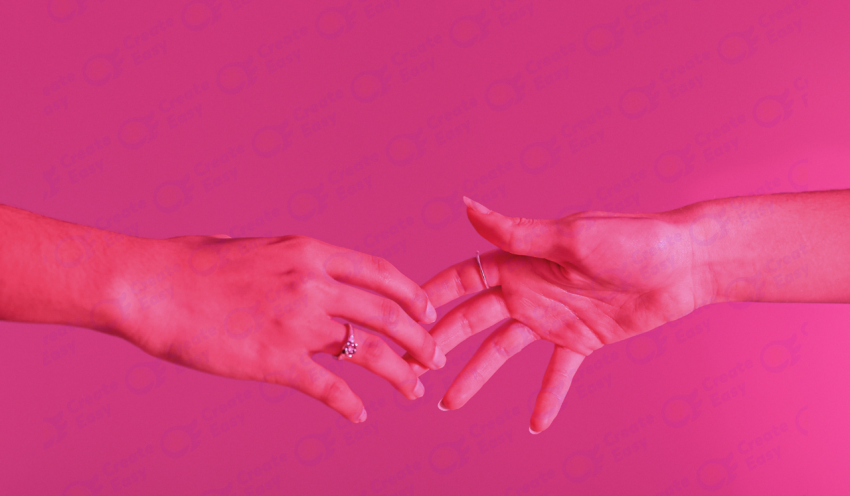 Touching hands color texture background