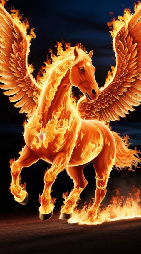 fire horse its entire body