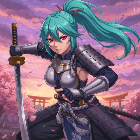 anime of a warrior woman