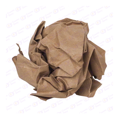 Brown paper crumpled in ball createeasy png