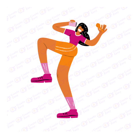 Girl vector art createeasy png
