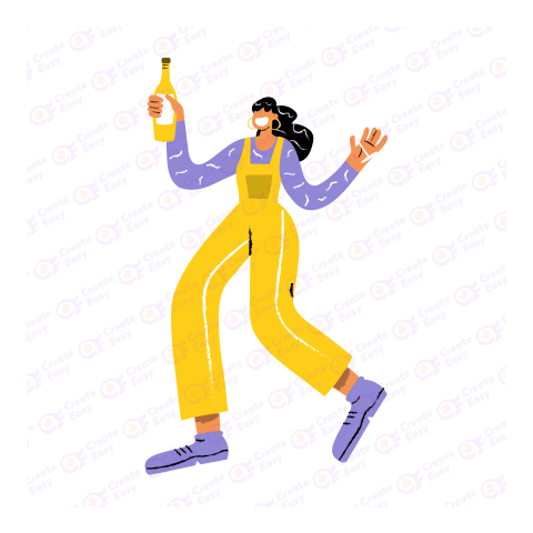 Girl vector art createeasy png
