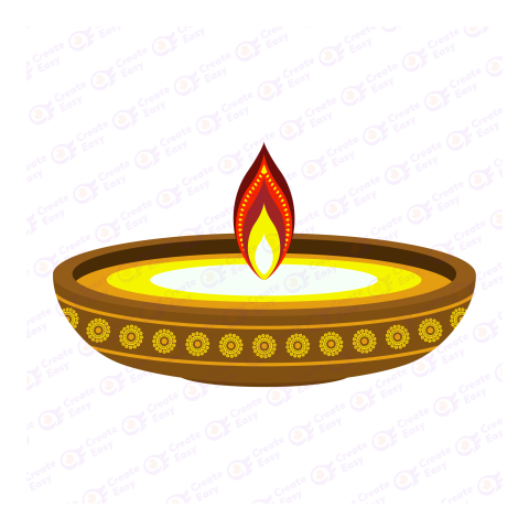 Diya diwali decoration vector createeasy png