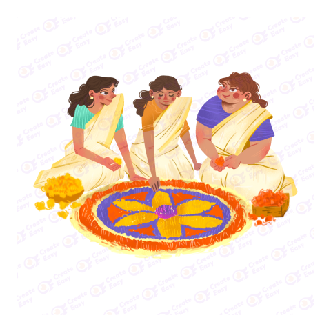 Onam festival kerala vector art createeasy png
