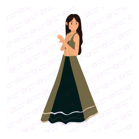 Girl in black dress createeasy png