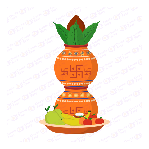 Kalash sthapana art createeasy png