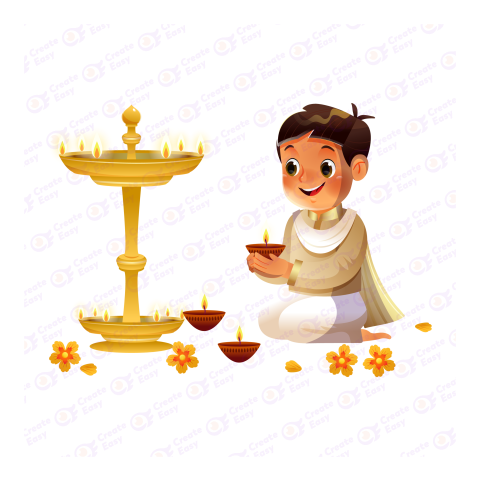 Diya festival celebration kids createeasy png