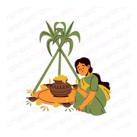 Women celebrating pongal createeasy png