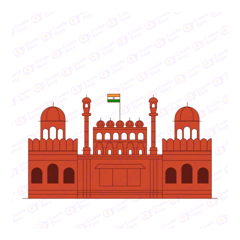 Red fort vector art createeasy png