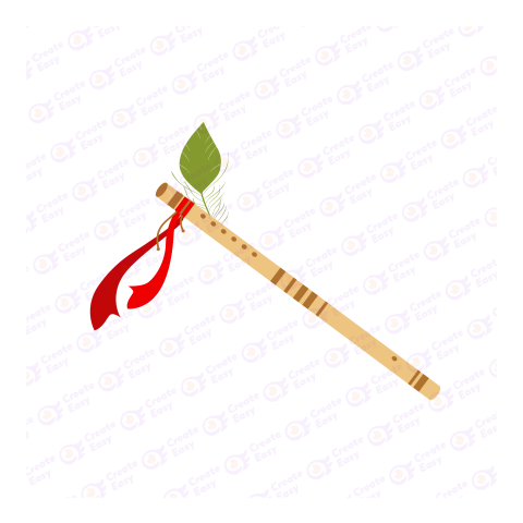 Krishna Flute vector design createeasy png