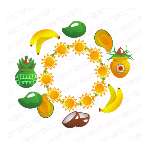 Puja Fruits festival vector art createeasy png