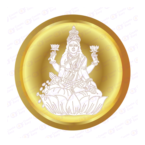 Lord laxmi with gold coin createeasy png
