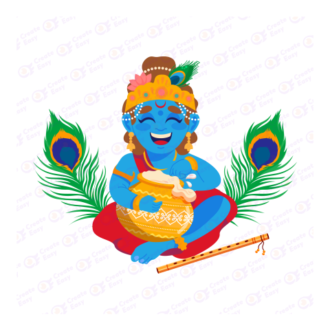Little Krishna with butter createeasy