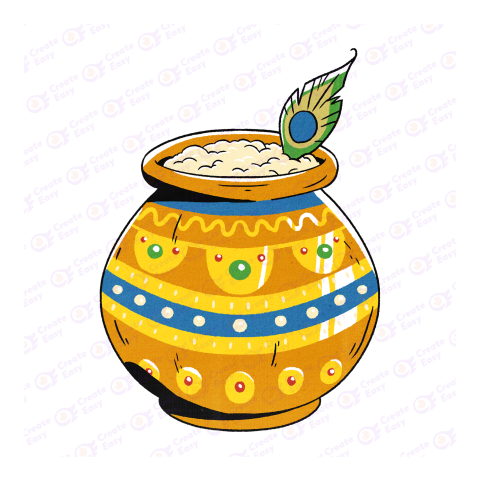 Krishna Jayanthi butter pot createeasy png