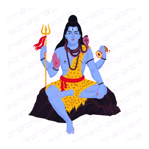 Lord Shiva vector art createeasy png