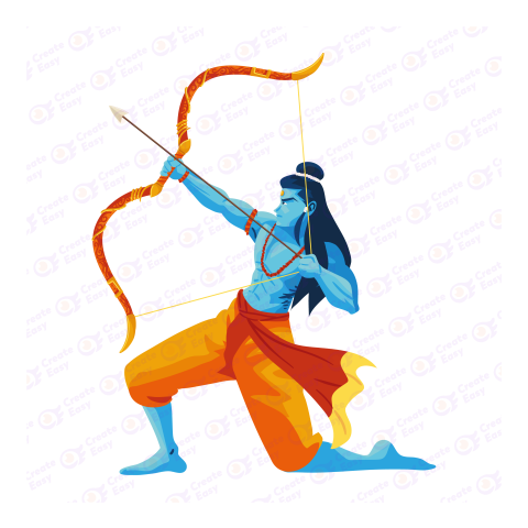 Lord Rama vector art createeasy png