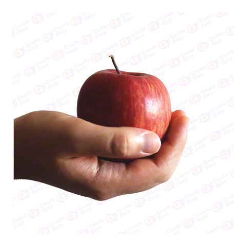 Apple in hand image ceateeasy png