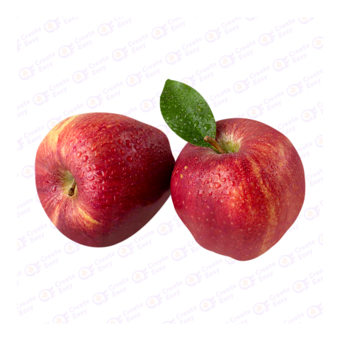 Apple with leaf image createeasy png