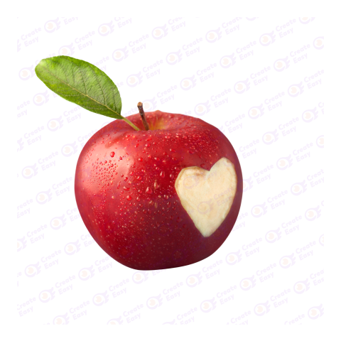Apple fruit layer heart createeasy png