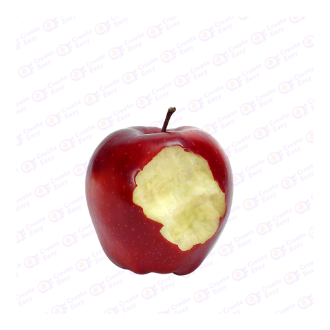 Apple ate human one side createeasy png