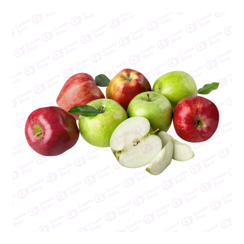 Fresh Red & Green Apples – Organic Fruit Image PNG