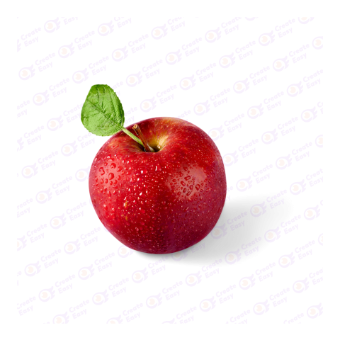 Red apple with leaf