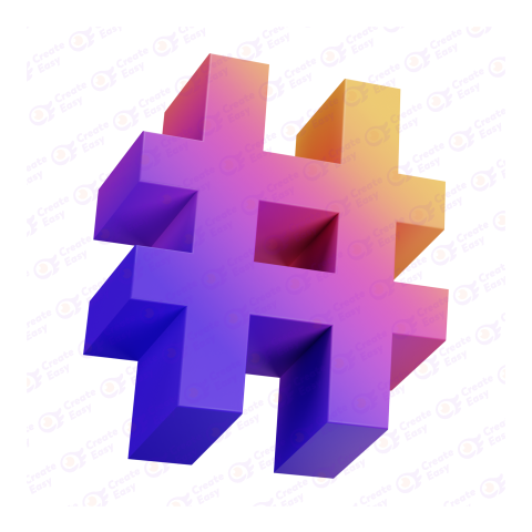 Hashtag free 3d png image