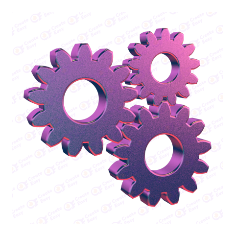 Purple gear free 3d png image