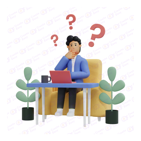 Thinking free 3d png image