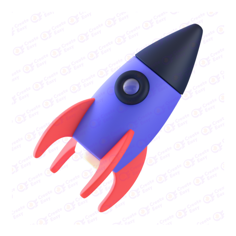 Rocket free 3d png image
