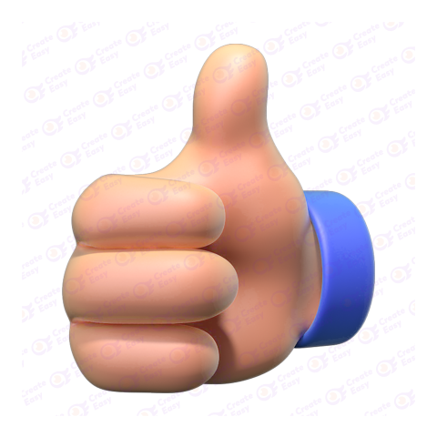 Thumb up free 3d png image