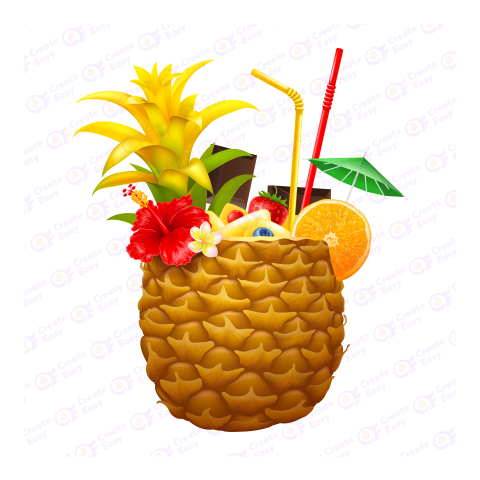 Pineapple Drink or Exotic Pineapple Cocktail free 3d png image