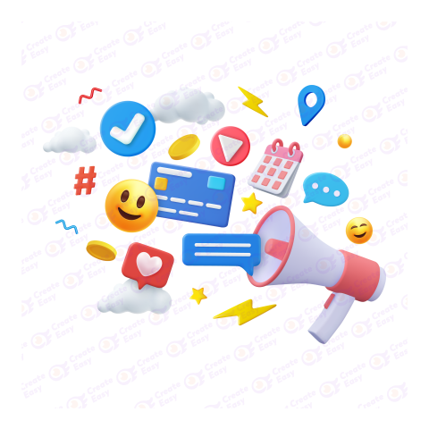 Digital marketing free 3d png image