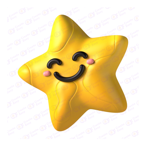 Smiling Star free 3d png image