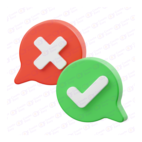Mark and cross mark free 3d png image
