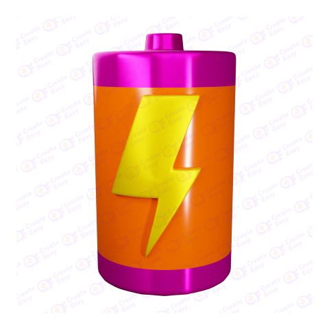 Battery free 3d png image