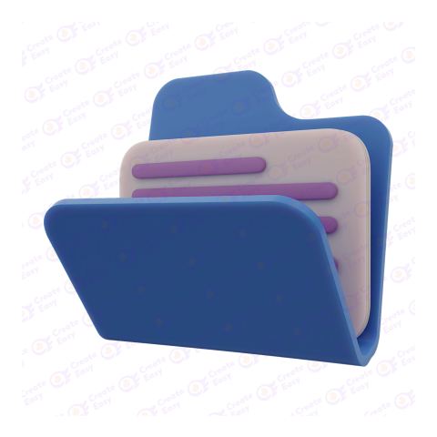 Blue and purple folder free 3d png image