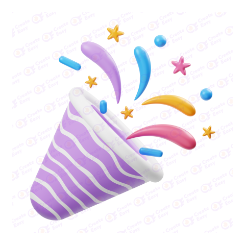 Party Popper free 3d png image