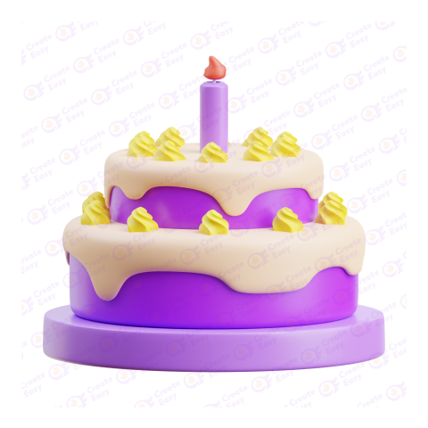 Birthday Cake free 3d png image