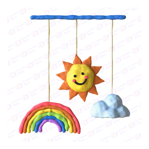 Rainbow Sun and Sky free 3d png image