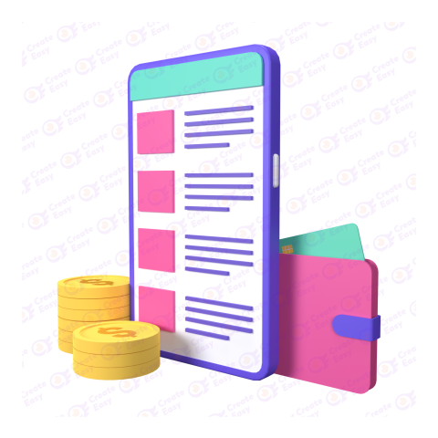 Online business made free 3d png image