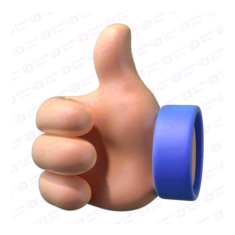 Thumb up free 3d png image