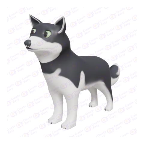 Husky Dog free 3d png image