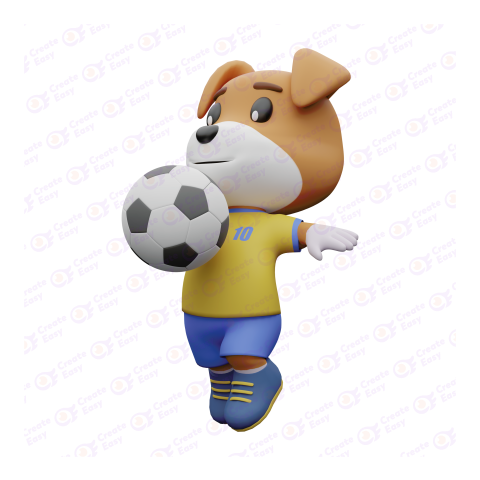 Animal Dog Football or Soccer Player free 3d png image