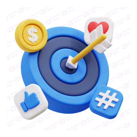 Render of Target Achievement Concept with Bullseye and Success free 3d png image